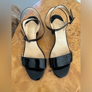 Christian Louboutin Jordi Black Patent Leather Sandals